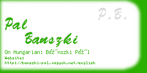 pal banszki business card